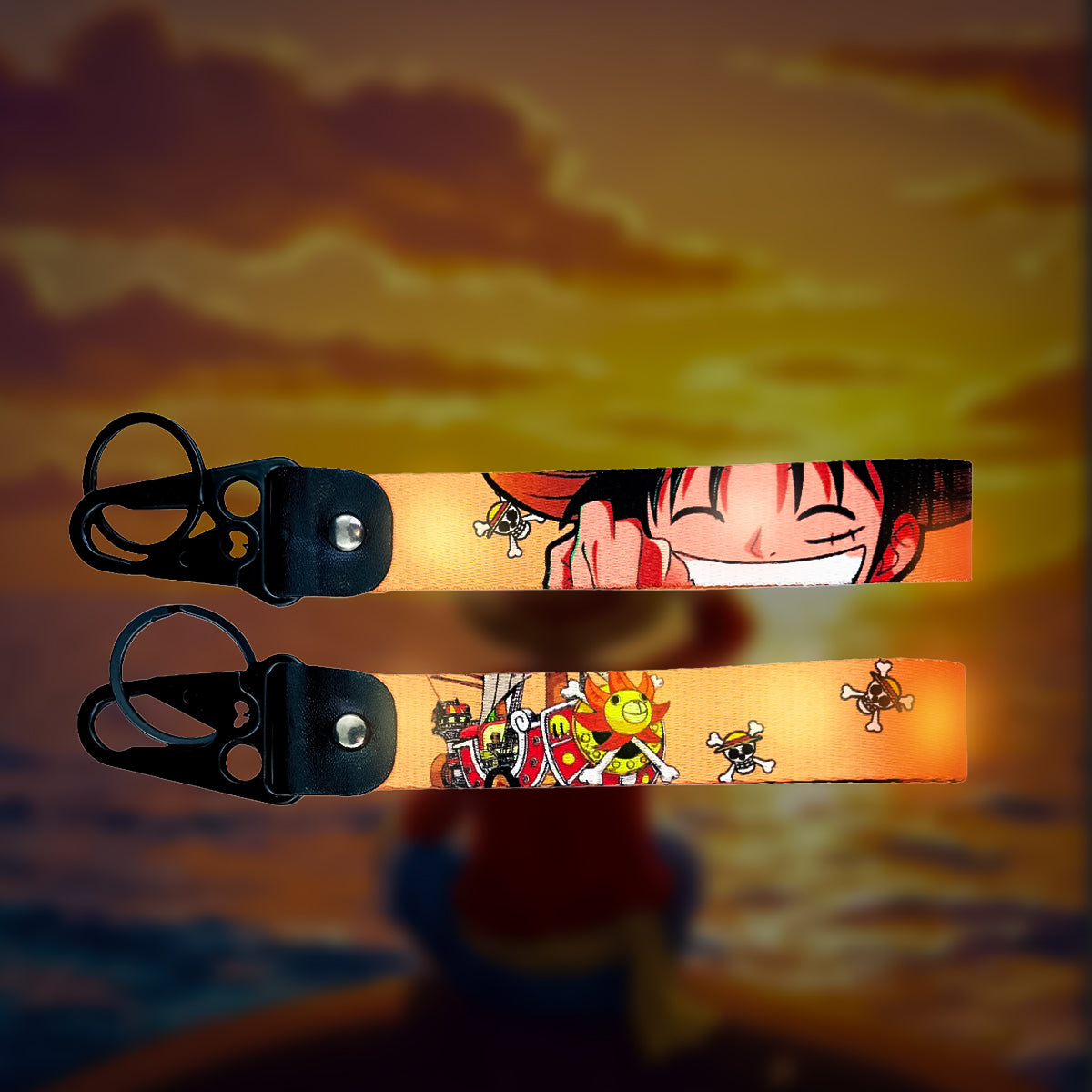 Luffy & Thousand Sunny Double-Sided Keychain Strap – One Piece Edition