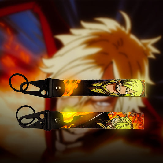 Sanji Diable Jambe Keychain Strap – One Piece Double-Sided Flame Edition