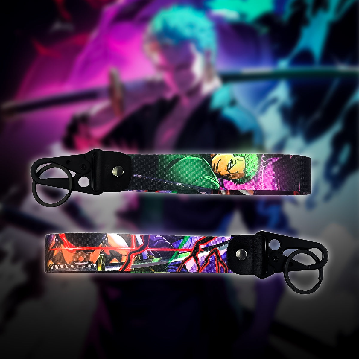 Zoro Three-Sword Style Keychain Strap – One Piece Double-Sided Haki Edition