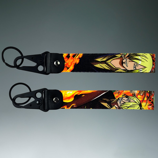 Sanji Diable Jambe Keychain Strap – One Piece Double-Sided Flame Edition